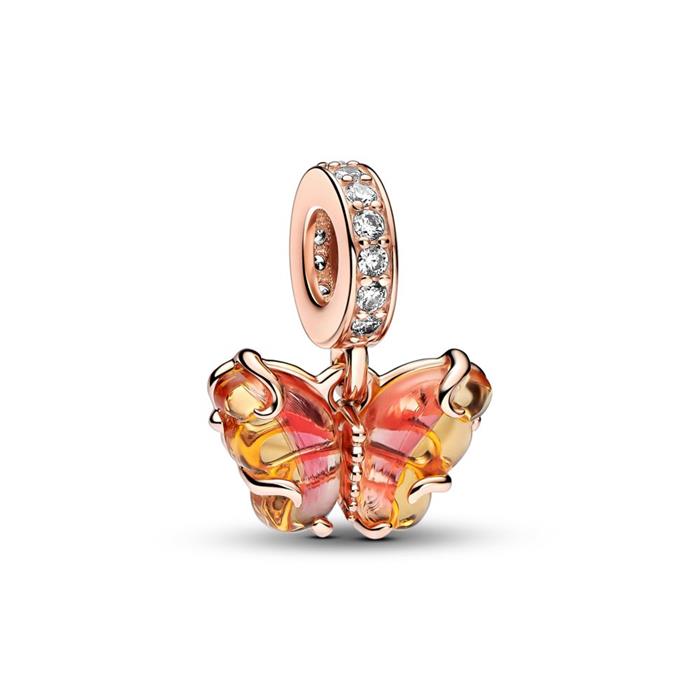 Charm Colgante Pandora Mariposa Cristal Murano Rosa y Amarillo 782698C01