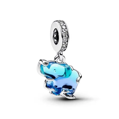 Charm Colgante Pandora Elefante Cristal Murano Azul 793339C01