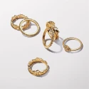 Anillo Pandora Me Textura y Gemas Baño Oro 163322C01