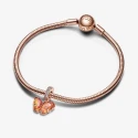Charm Colgante Pandora Mariposa Cristal Murano Rosa y Amarillo 782698C01