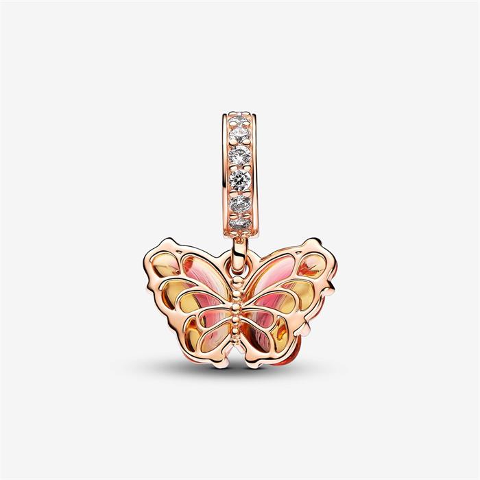 Charm Colgante Pandora Mariposa Cristal Murano Rosa y Amarillo 782698C01