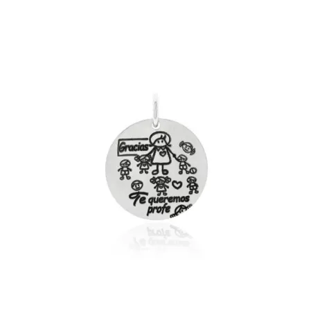 Colgante "Te Queremos Profe" Plata CL-PROFE