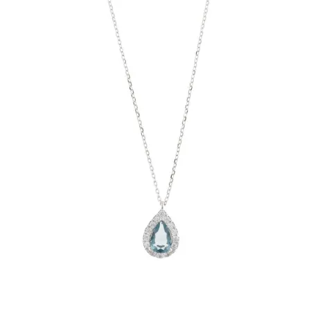 Gargantilla Salvatore Mujer Plata Cristal Azul Zafiro 112C0117