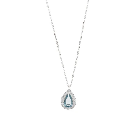 Gargantilla Salvatore Mujer Plata Cristal Azul Zafiro 112C0117