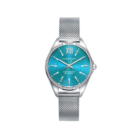 Pack Pulsera y Reloj Viceroy Chic Mujer Plateado y Turquesa Analógico 401184-63