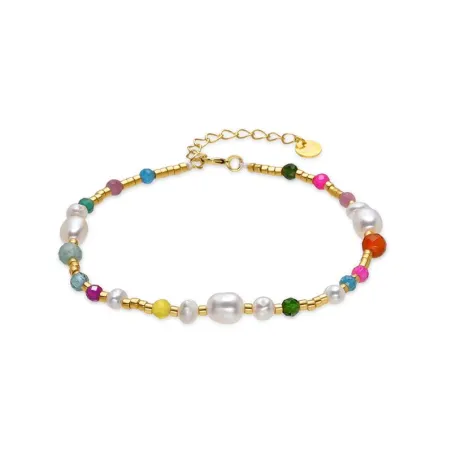 Pulsera Luxenter Daythu Plata Baño Oro, Piedras Multicolor y Perlas BXA107Y11400