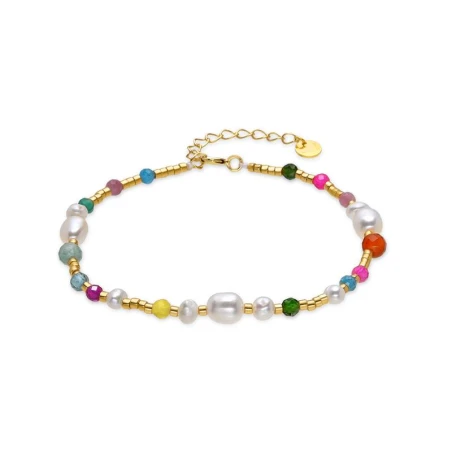 Pulsera Luxenter Daythu Plata Baño Oro, Piedras Multicolor y Perlas BXA107Y11400