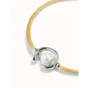Pulsera UNOde50 Baño Plata, Hilo Camel y Perla PUL2505CAMMTL0M