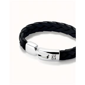 Pulsera UNOde50 Ser Natural Piel Trenzada Negra y Baño Plata PUL2455NGRMTL0L 2