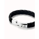 Pulsera UNOde50 Ser Natural Piel Trenzada Negra y Baño Plata PUL2455NGRMTL0L