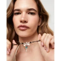 Collar UNOde50 Libélula Cuero Negro, Baño Plata y Cristales Multicolor COL1959MCLMTL0U