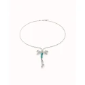 Collar Largo UNOde50 Libélula Baño Plata y Cristales Verdes COL1963VRDMTL0U
