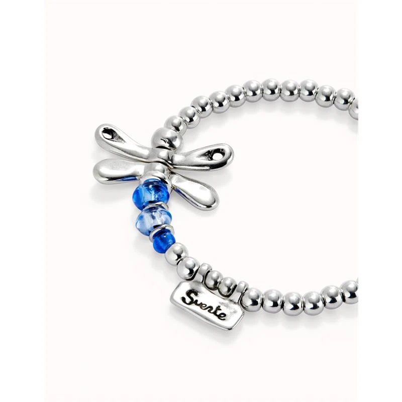 Pulsera UNOde50 Libélula Baño Plata y Cristales Azules PUL2475AZUMTL0M