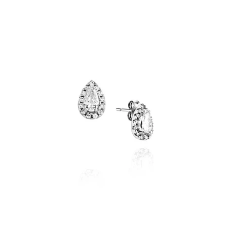Pendientes Facco Lágrima Oro Blanco 9kt y Circonitas 715469