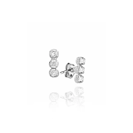 Pendientes Facco Oro Blanco 9kt y 3 Circonitas blancas 715471