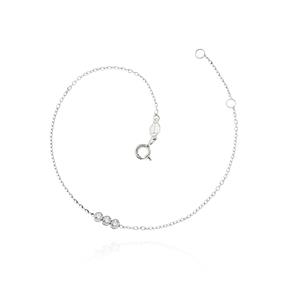 Pulsera Facco Oro Blanco 9kt y 3 Circonitas Blancas 774546