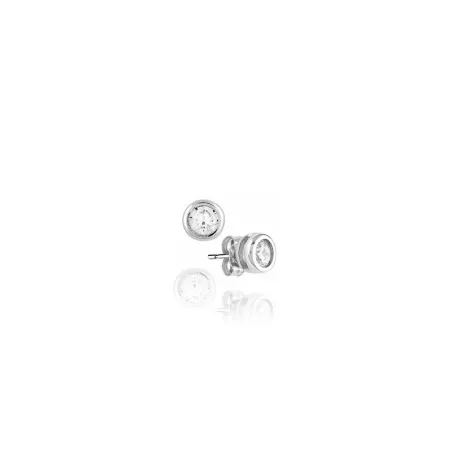 Pendientes Facco Chatón Oro Blanco 9kt y Circonita Blanca 715465