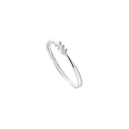 Anillo Facco Oro Blanco 9kt y 3 Circonitas Blancas 715527