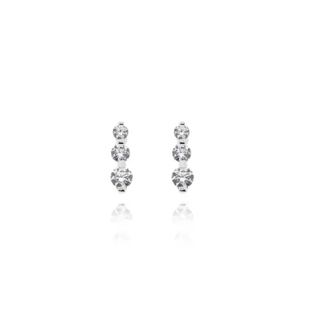 Pendientes Facco Oro Blanco 9kt y 3 Circonitas blancas 719506