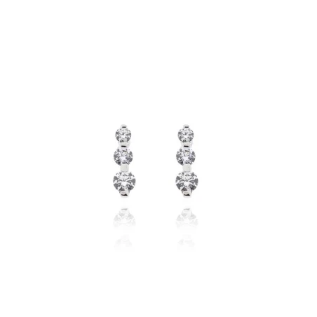 Pendientes Facco Oro Blanco 9kt y 3 Circonitas blancas 719506