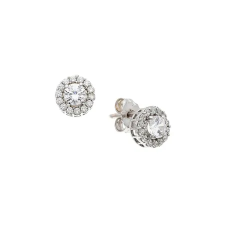 Pendientes Facco Rosetón Oro Blanco 9kt y Circonitas Blancas 774996