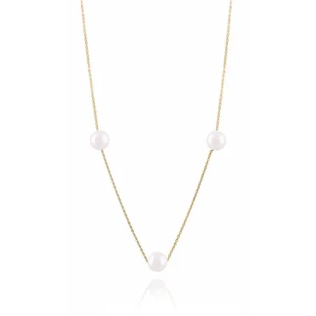 Collar Facco Oro Amarillo 9Kt y 3 Perlas Blancas 765151