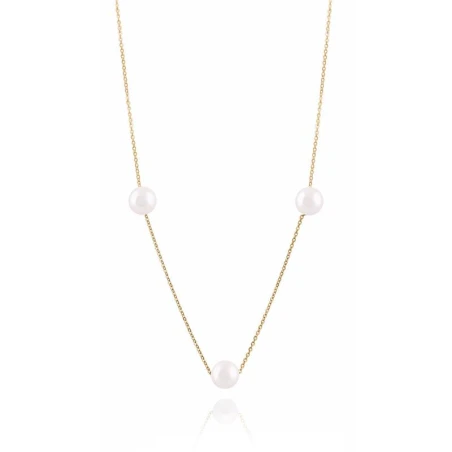 Collar Facco Oro Amarillo 9Kt y 3 Perlas Blancas 765151