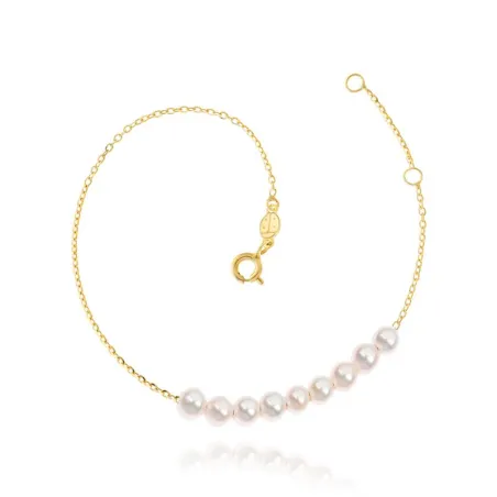 Pulsera Facco Oro Amarillo 9Kt y Perlas Blancas 771203
