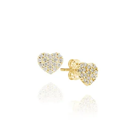 Pendientes Facco Corazones Oro Amarillo 9kt y Circonitas blancas 764075