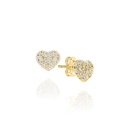 Pendientes Facco Corazones Oro Amarillo 9kt y Circonitas blancas 764075