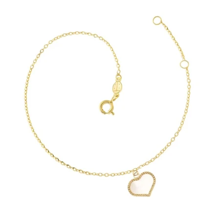 Pulsera Facco Cadena y Corazón Oro Amarillo 9kt y Nácar 764555
