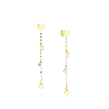 Pendientes Facco Cadena y Corazones Oro Amarillo 9Kt 779958