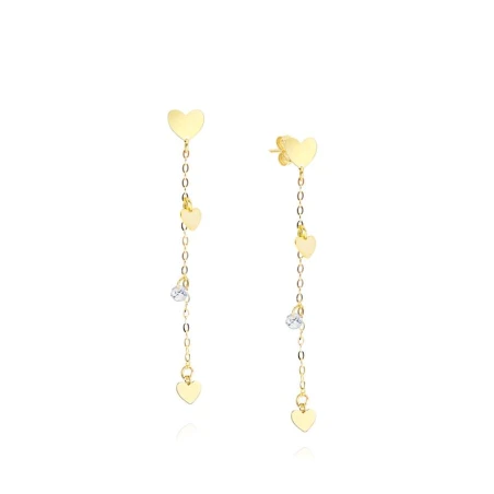 Pendientes Facco Cadena y Corazones Oro Amarillo 9Kt 779958