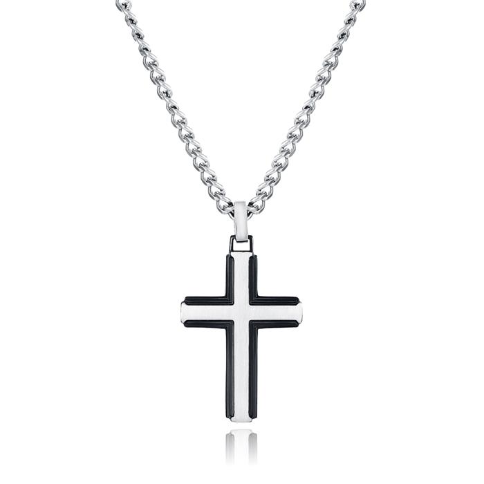 Gargantilla Viceroy Fashion Magnum Cruz Titanio e IP Negro Hombre 15152C09000