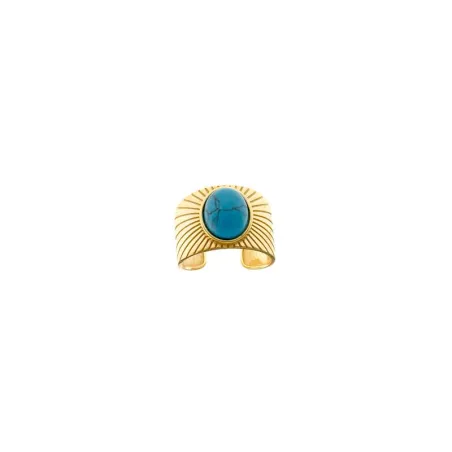 Anillo Salvatore Plata Baño Oro y Piedra Turquesa 269S0004