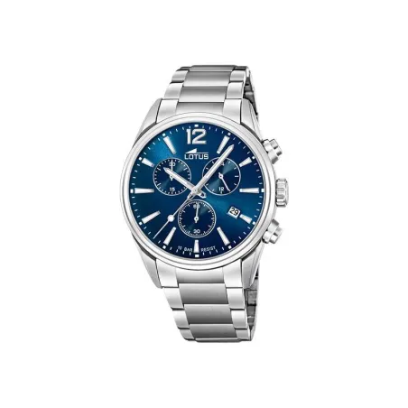 Reloj Lotus Chrono Plateado y Azul Cronógrafo Hombre 18690/1