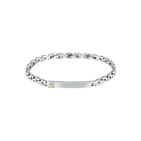 Pulsera Maserati Acero Inoxidable Plateado y Esmalte Negro Hombre JM324AVD55