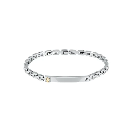 Pulsera Maserati Acero Inoxidable Plateado y Esmalte Negro Hombre JM324AVD55