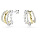 Pendientes Swarovski Hyperbola Aros Baño Rodio y Oro y Cristales Blancos 5689718