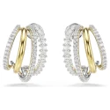 Pendientes Swarovski Hyperbola Aros Baño Rodio y Oro y Cristales Blancos 5689718