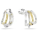 Pendientes Swarovski Hyperbola Aros Baño Rodio y Oro y Cristales Blancos 5689718