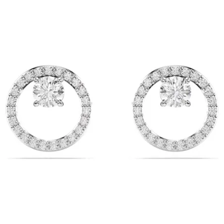 Pendientes Swarovski Constella Círculo Baño Rodio y Cristales Blancos 5692262