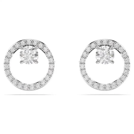 Pendientes Swarovski Constella Círculo Baño Rodio y Cristales Blancos 5692262