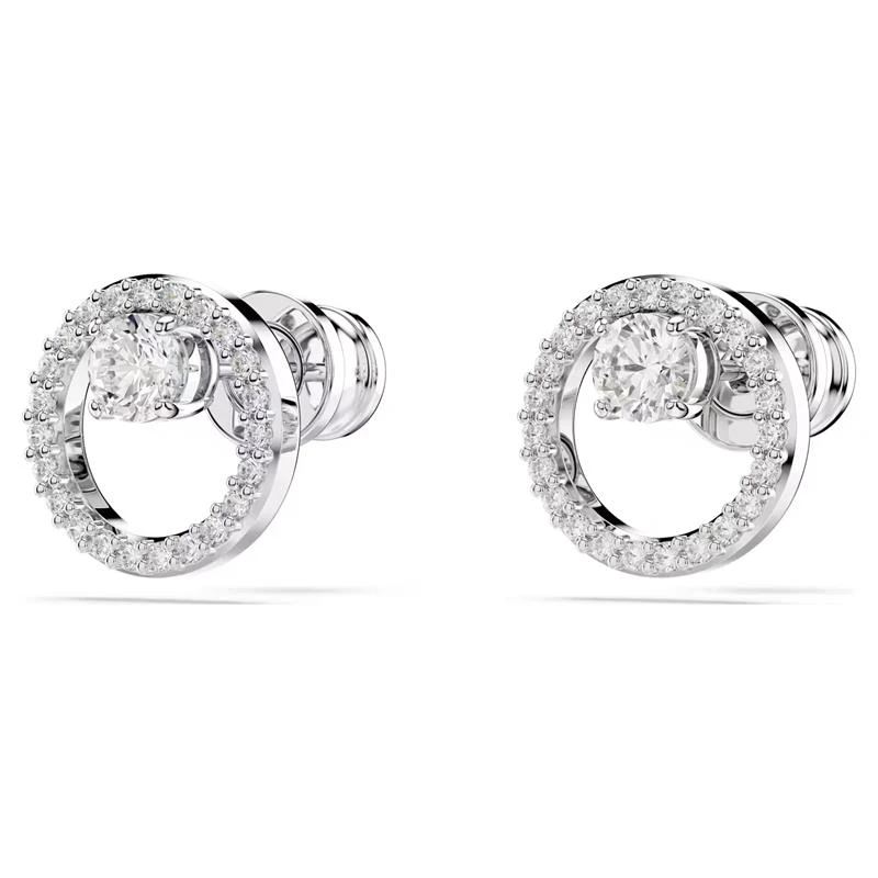 Pendientes Swarovski Constella Círculo Baño Rodio y Cristales Blancos 5692262