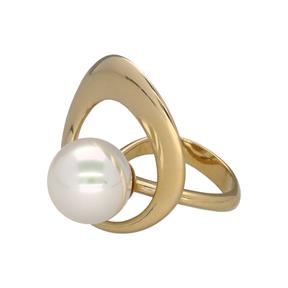 Anillo Majorica Plata Baño Oro y Perla Blanca 16709.01.B.913.010.1