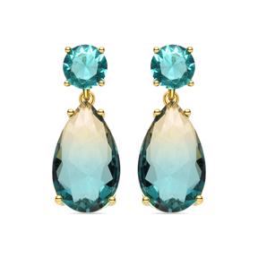 Pendientes Luxenter Yamya Plata Baño Oro y Cristales Turquesa EXA708Y32600