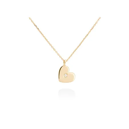 Gargantilla Marina García Corazón Oro Amarillo 18Kt y Brillante Blanco A2631GA40