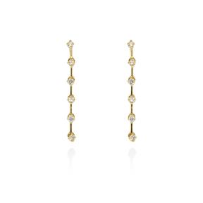 Pendientes Marina García Cascada Oro Amarillo 18Kt y Brillantes Blancos A2718PA