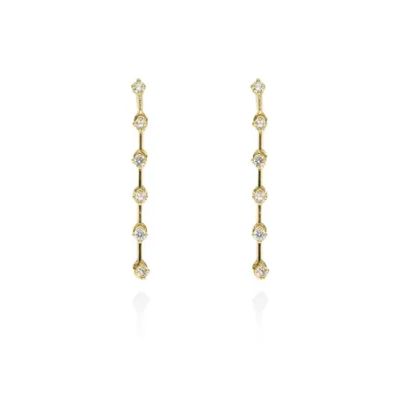 Pendientes Marina García Cascada Oro Amarillo 18Kt y Brillantes Blancos A2718PA