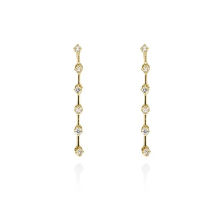 Pendientes Marina García Cascada Oro Amarillo 18Kt y Brillantes Blancos A2718PA